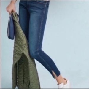 Anthro Pilcro Mid Rise Split Hem Skinny Jeans